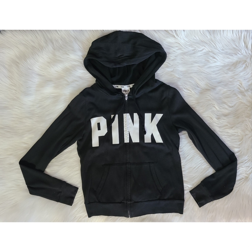 Victoria's Secret PINK|Black Zip Hoodie, XS